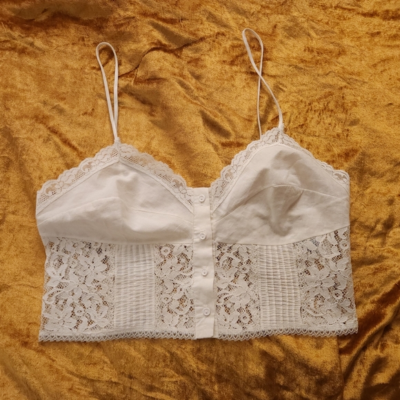 Kayser 1970's Cotton Lace Bralette Crop/Brami - Picture 4 of 16